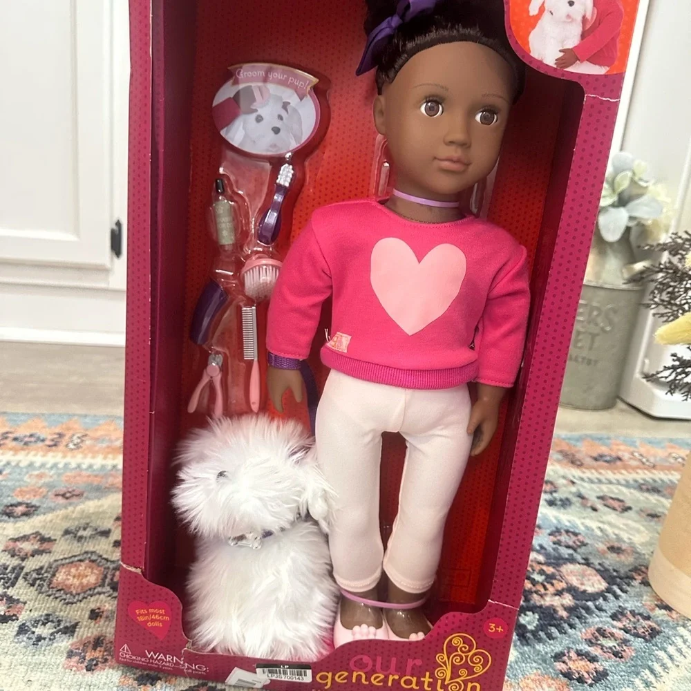 New Our Generation Choyce & Jewel 18-inch Doll, Maltese Puppy Dog & Accessories